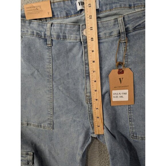 VIP Honey Cargo Jeans Womens 4XL Blue Comfort Stretch Tech Denim High Rise - Picture 12 of 15